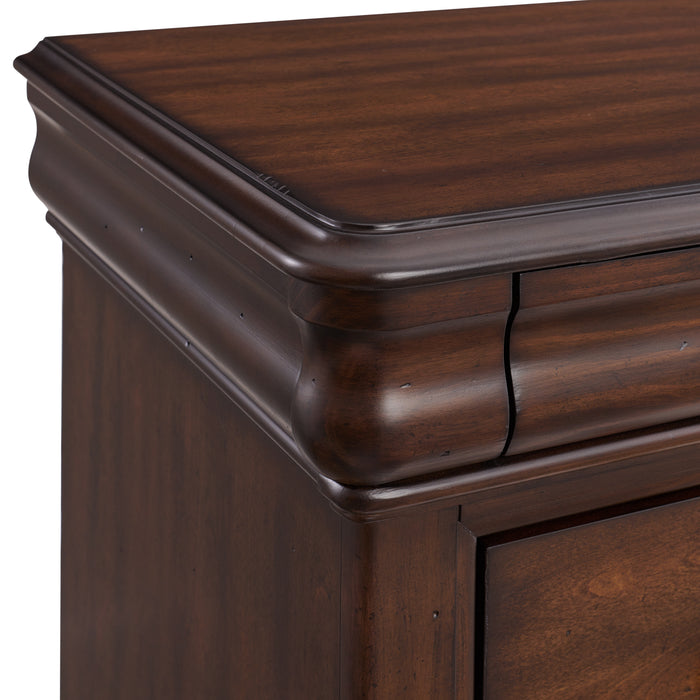 Phillipe 3-Drawer Nightstand With USB in Cherry