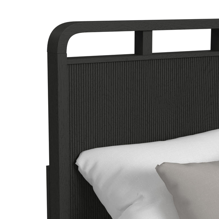 Ridgemont Storage Bedroom Set in Black with Grain