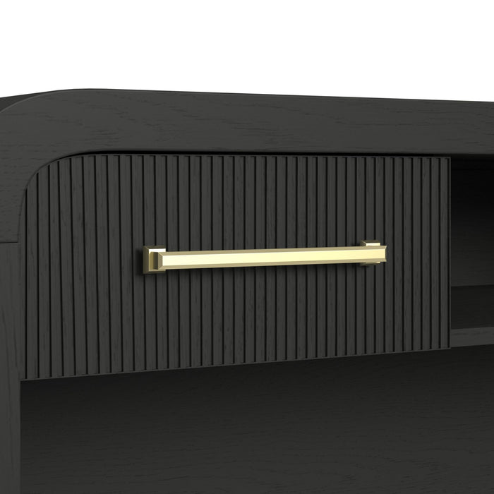 Ridgemont Dressing Table and Mirror in Black with Grain