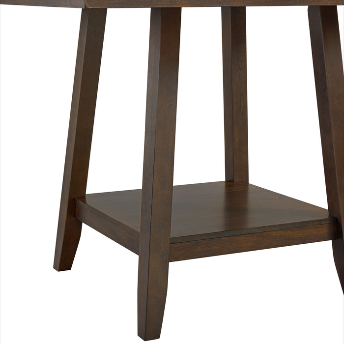 Seneca Counter Height Dining Set in Brown-Table and Four Chairs