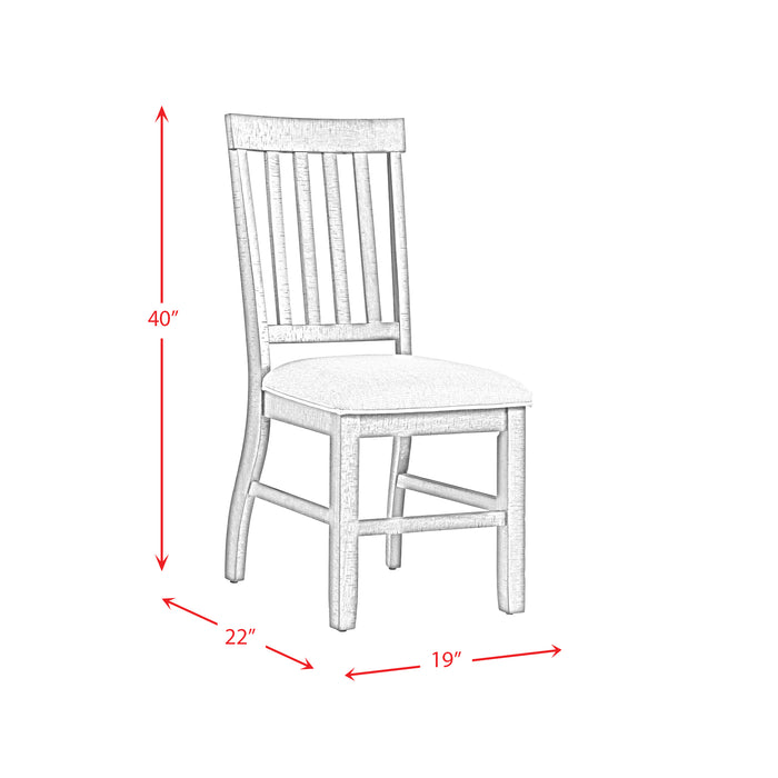 Stone Dining 6PC Set- Table, 4 Side Chairs, & Pew Bench