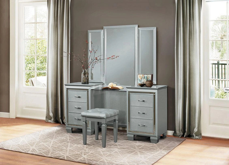 Allura Vanity Stool in Silver 1916-14