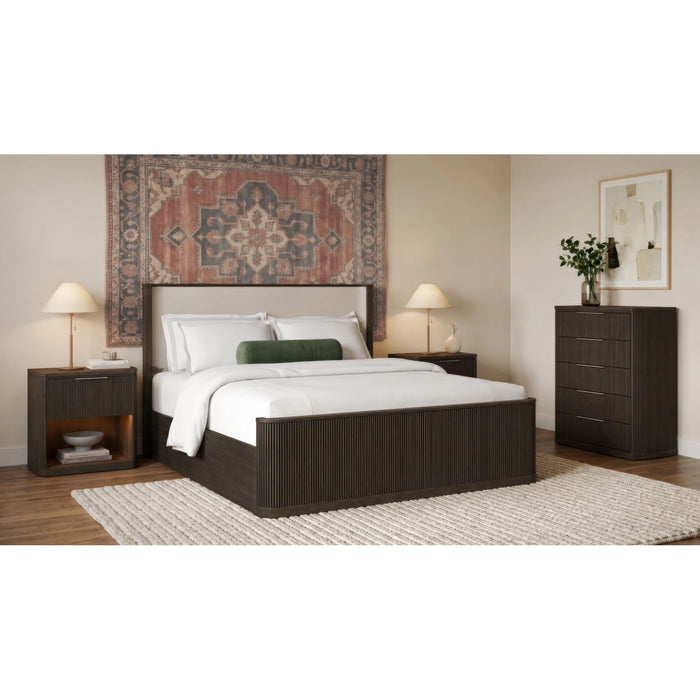 Sylvie UPH Bedroom Set with 2 Nightstands