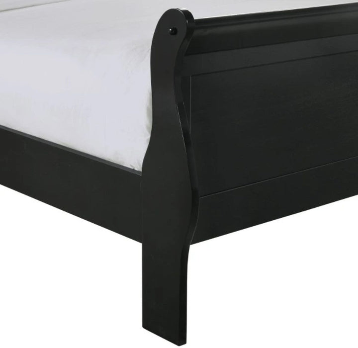 Elements International Louis Philippe Twin Panel Bed in Black