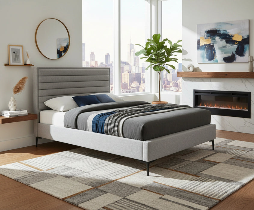 Hunter Grey Linen Queen Bed
