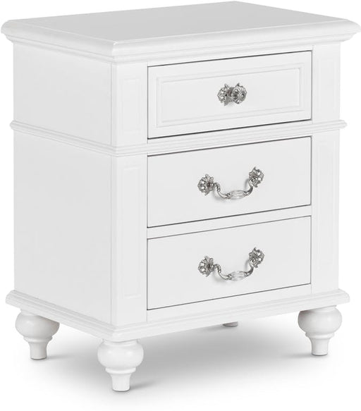 Elements International Alana 3 Drawer Nightstand in White Lacquer image