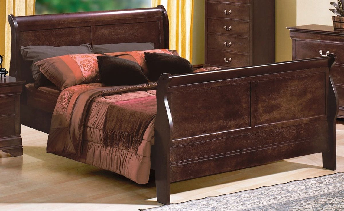 Crown Mark Furniture Louis Philip Full Bed in Dark Cherry
