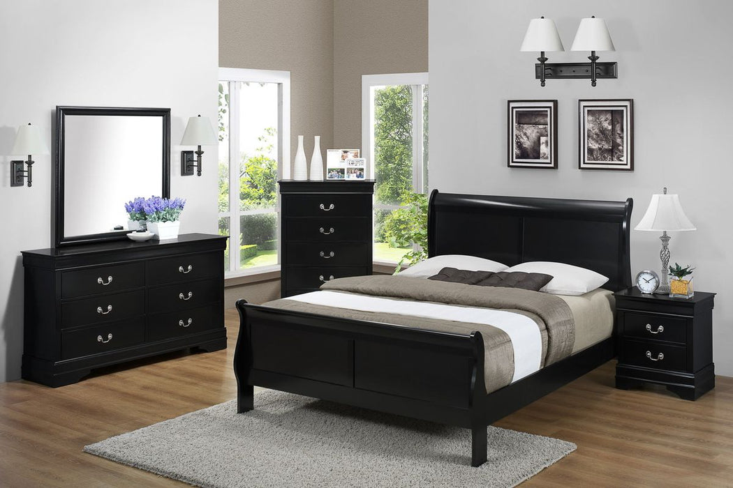 Crown Mark Furniture Louis Philip Queen Bed in Black