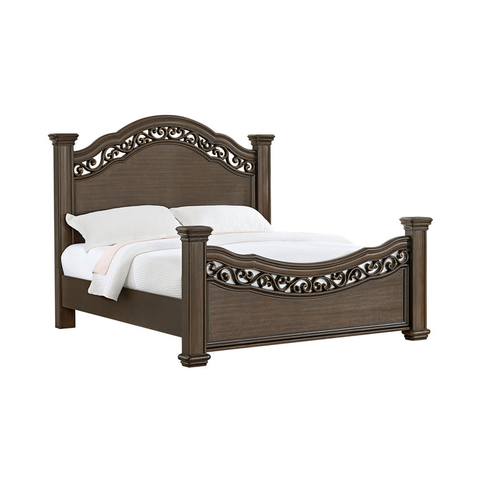 Brunswick Bedroom Set with 2 Nightstands in Mahogany