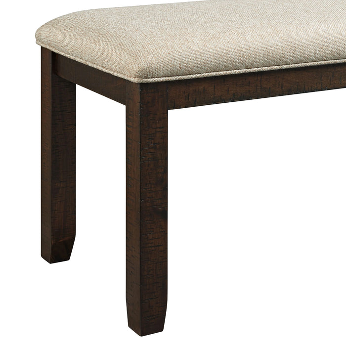 Jax 6PC Dining Set (72"" Table + 4 Chairs + Bench) in Cherry