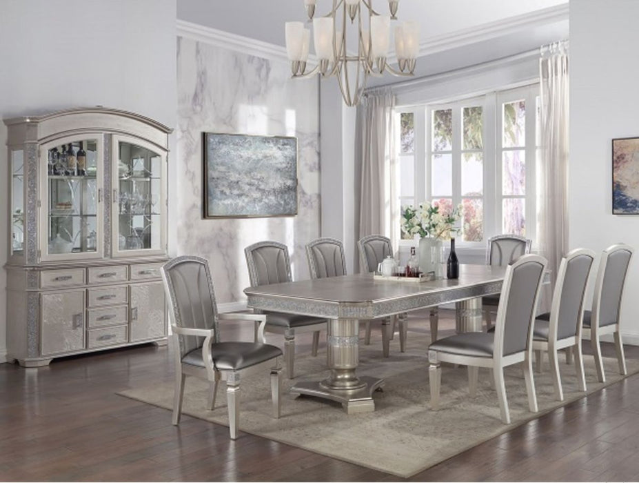 Crown Mark Klina Glam Dining Side Chair in Light Gray (Set of 2) image