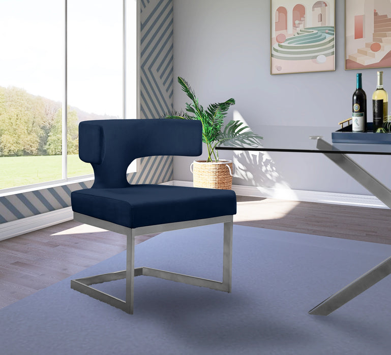 Alexandra Navy Velvet Dining Chair
