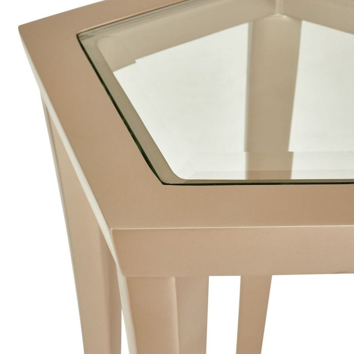 AICO La Rachelle Chairside Table in Medium Champagne