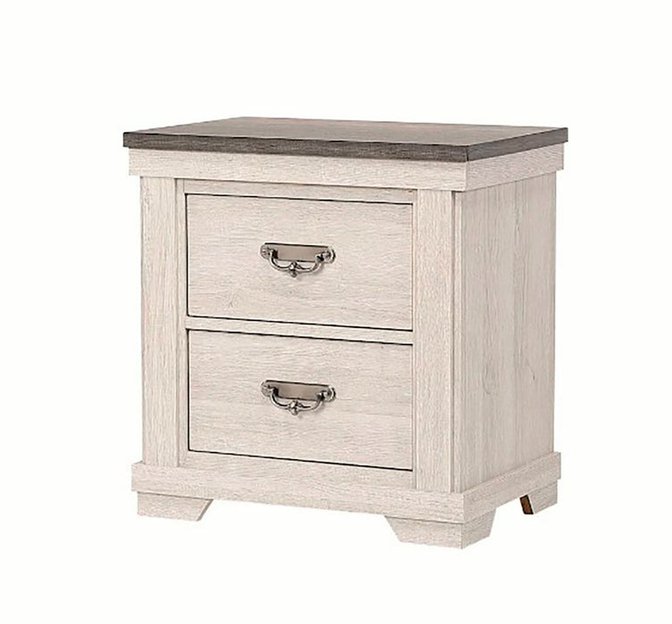 Crown Mark Furniture Leighton 2 Drawer Nightstand in White image