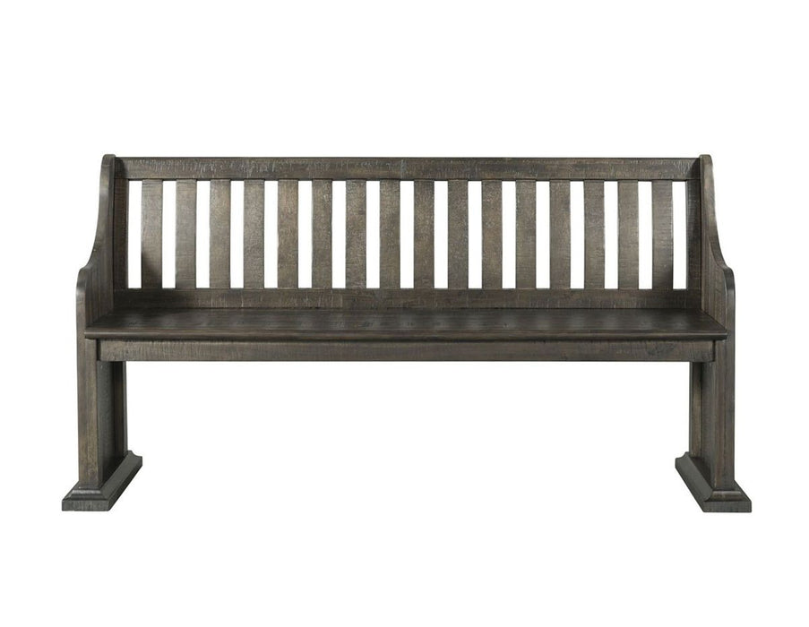 Elements International Stone Dining Bench in Dark Ash