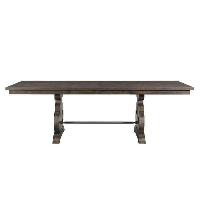 Elements International Stone Counter Height Dining Table in Dark AshC
