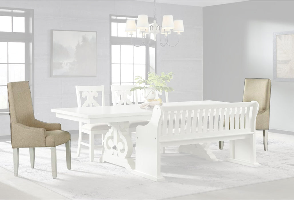 Elements International Stone Arm Chair (Set of 2) in White