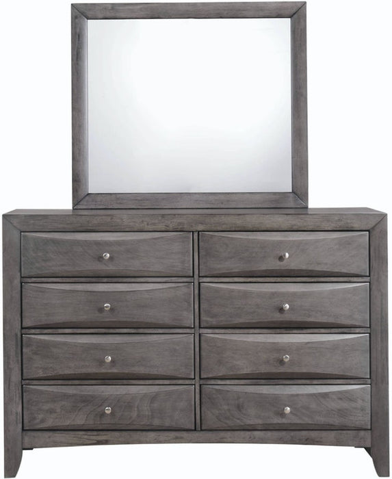 Elements International Emily Grey 8 Drawer Dresser in Gray