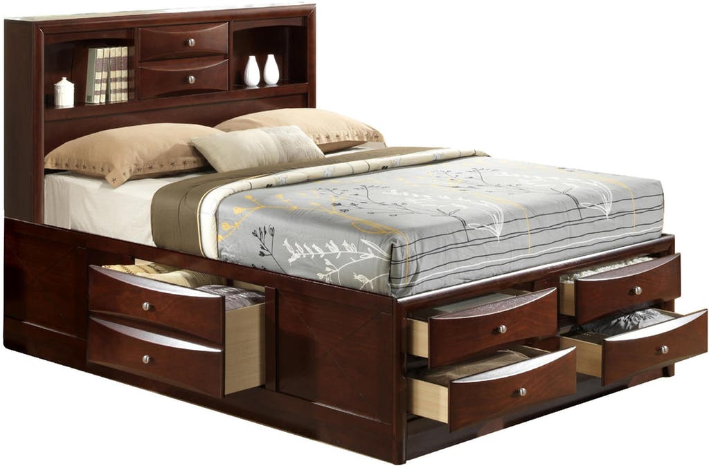 Elements International Emily King Storage Bed in Espresso Lacquer image