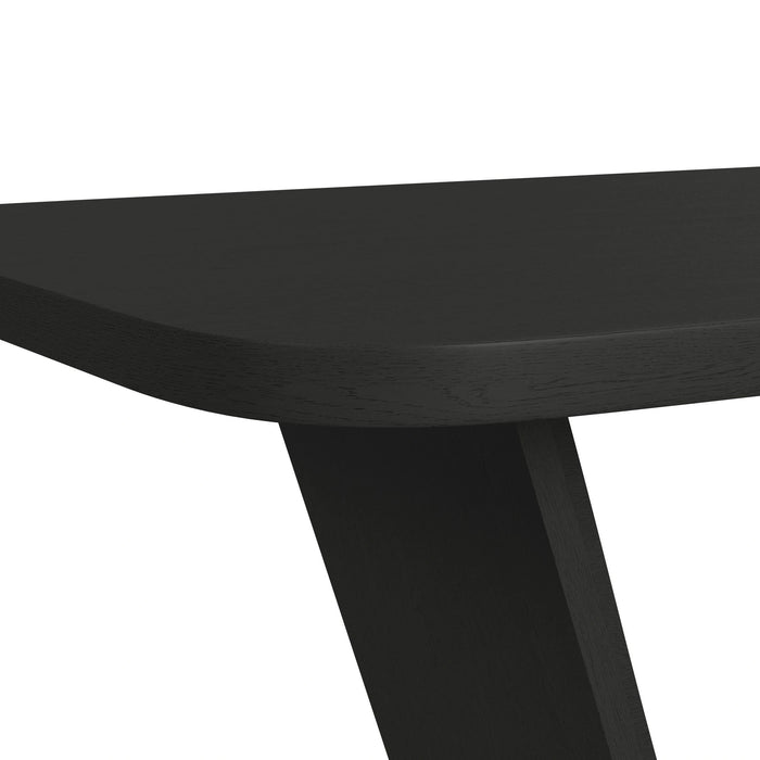 Ridgemont Standard Height Dining Set in Black with Grain-Table and Four Grey Fabric Chairs