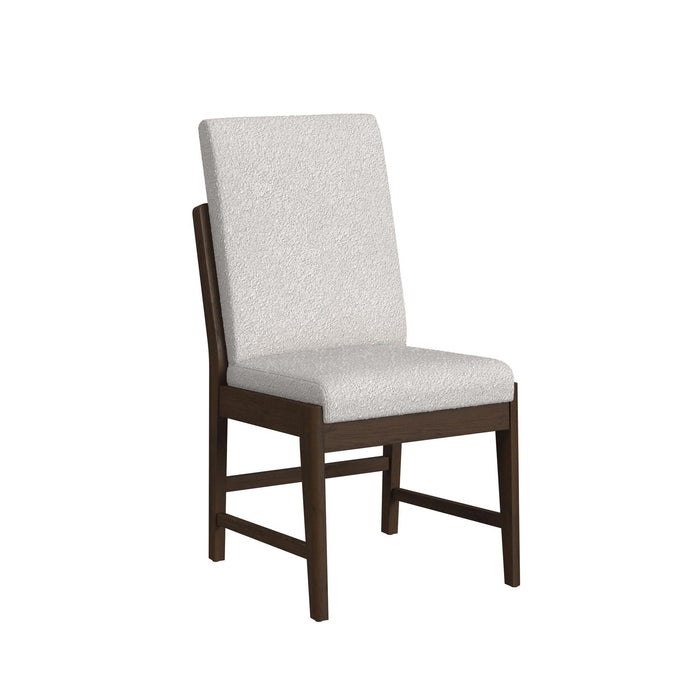 Brisbane Dining Side Chair with Boucle Beige Fabric in Brown (2 Per Carton)
