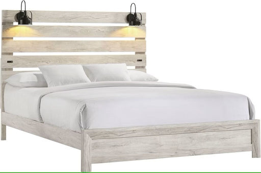 Elements International Fort Worth Queen Panel Bed in White image