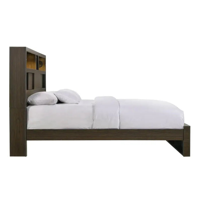 Elements International Hendricks King Music Bed in Brown Grey