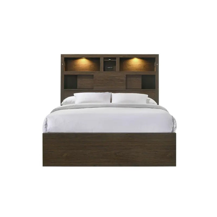 Elements International Hendricks King Music Bed in Brown Grey