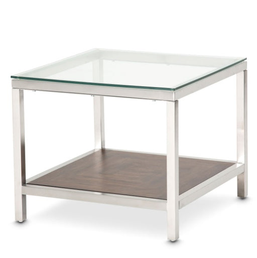 AICO Furniture Diversey End Table with Glass Top image