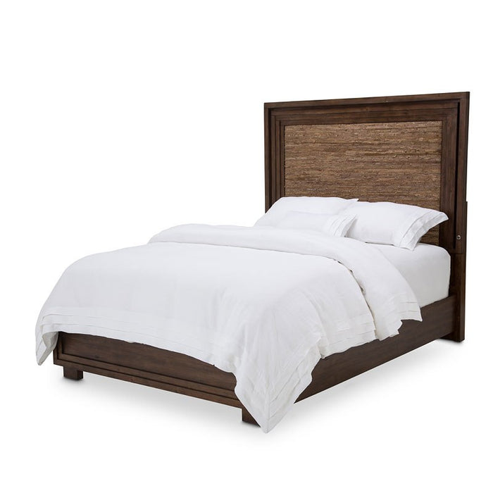 Aico Carrollton Queen Panel Bed with Fabric Insert in Rustic Ranch image