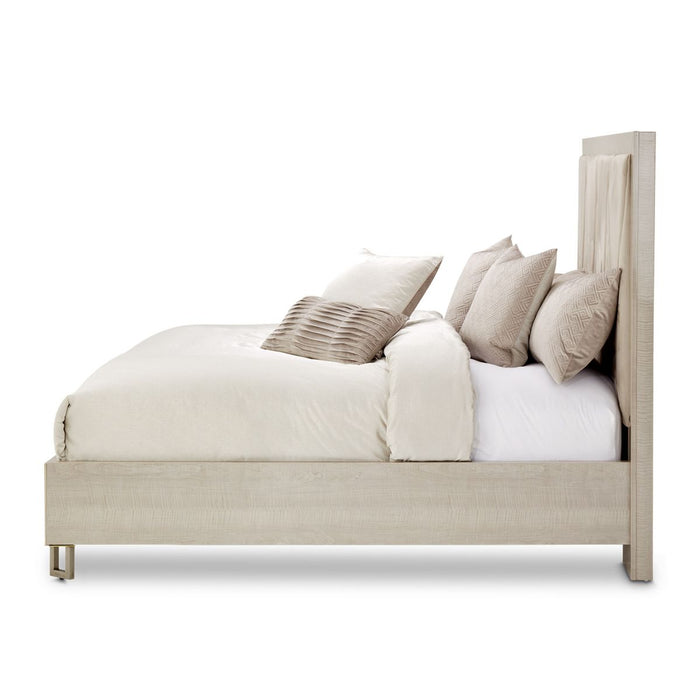 AICO Marin Queen Panel Bed in Greige
