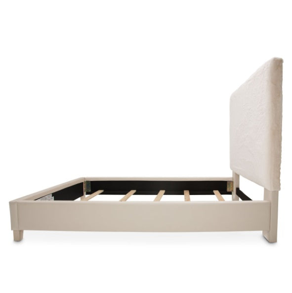 AICO Furniture Emerson King Upholstered Bed in Powder