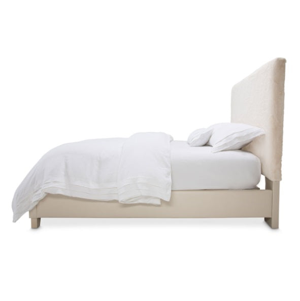 AICO Furniture Emerson Queen Upholstered Bed in Powder