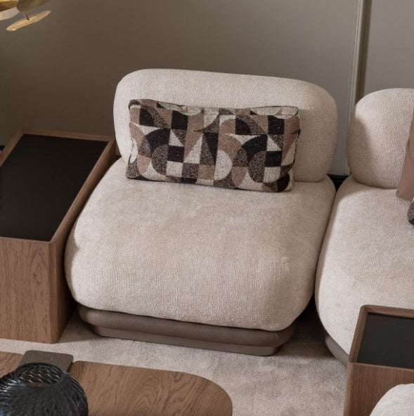 AICO Furniture Bristol Point Armless Chair in Saddle Brown