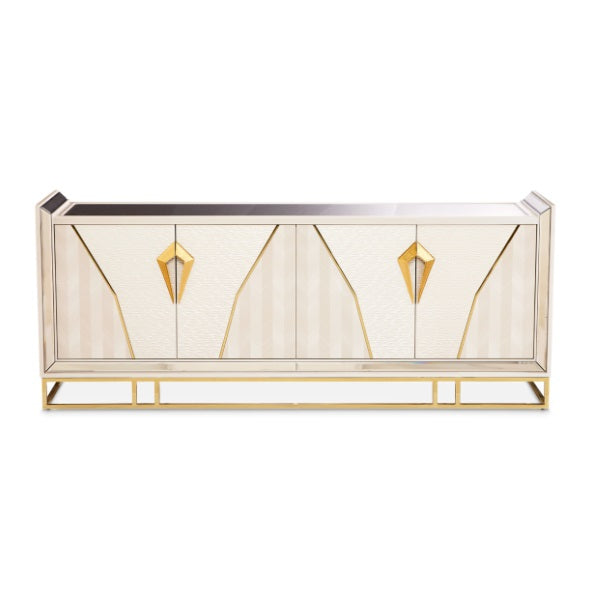 AICO Furniture Carmela Console Table in Shimmer Ivory