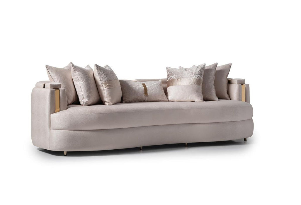 AICO Carmela Mansion Sofa in Shimmer Ivory