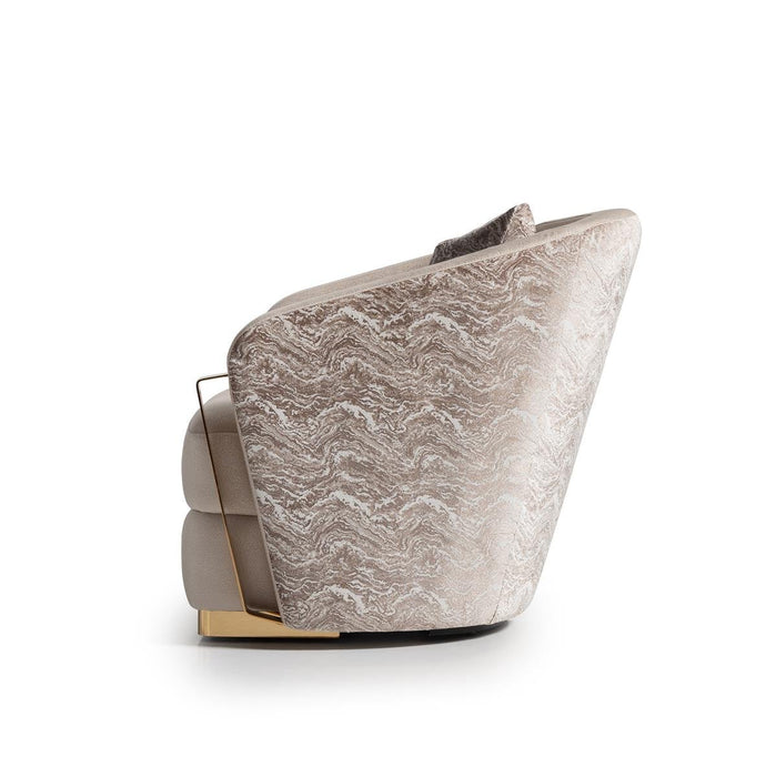 AICO Carmela Accent Chair in Shimmer Ivory