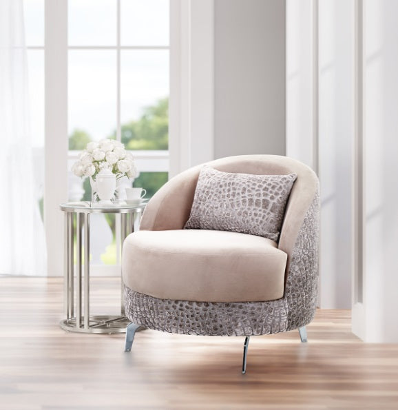 AICO Furniture Dion Chair in Stone/Silver