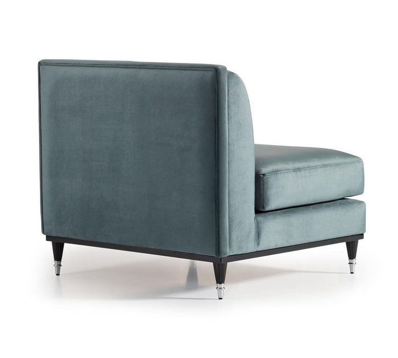 AICO La Francaise Armless Chair in Azure/Black