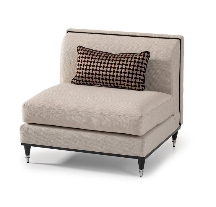 AICO La Francaise Armless Chair in Cafe/Black