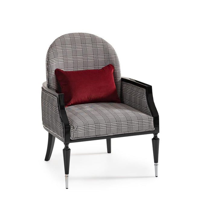 AICO La Francaise Accent Chair in Domino/Black