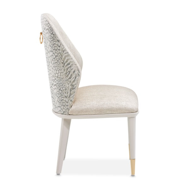 AICO Furniture Lisbon Side Chair in Silken Matte Cream