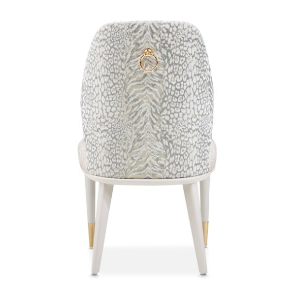 AICO Furniture Lisbon Side Chair in Silken Matte Cream