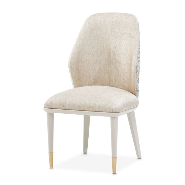 AICO Furniture Lisbon Side Chair in Silken Matte Cream