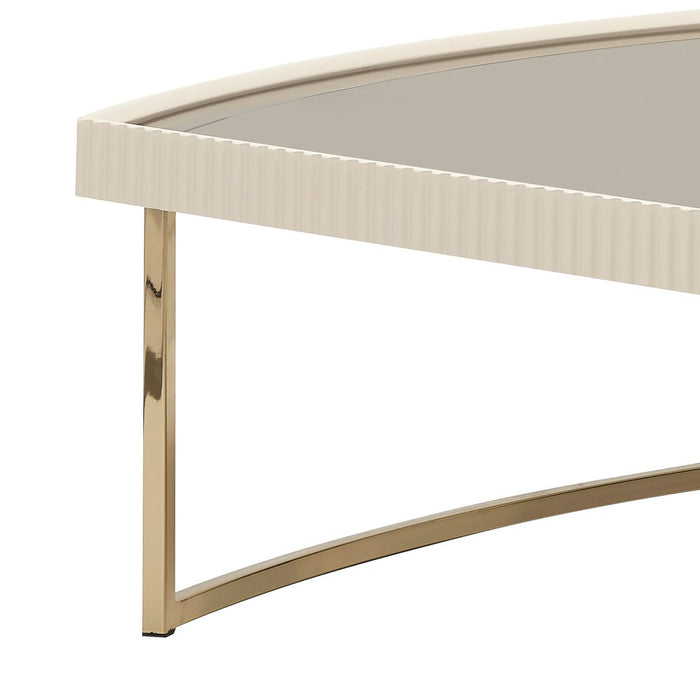 AICO Lisbon Cocktail Table in Silken Matte Cream