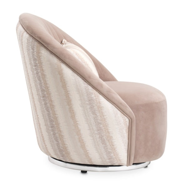 AICO Furniture Lucca Swivel Chair Silver in Silver
