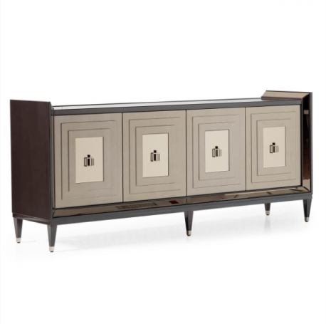 AICO Lousanne Console in Glossy Mocha Sand