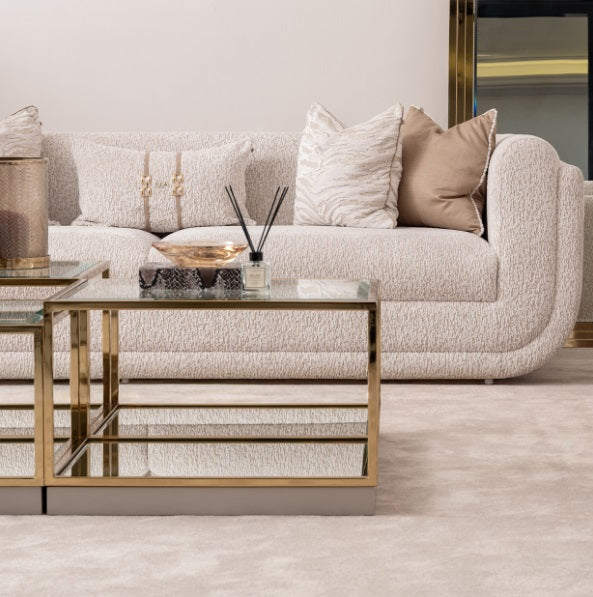 AICO Furniture Savannah Breeze 2pc Tall Cocktail Table in Bright Gold