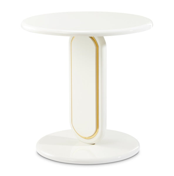 AICO Furniture Sassani End Table in Pearl White/Gold image