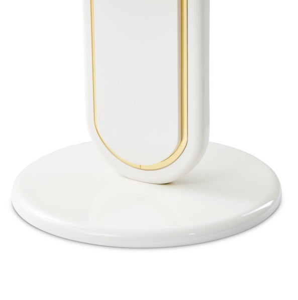 AICO Furniture Sassani Accent Table in Pearl White/Gold